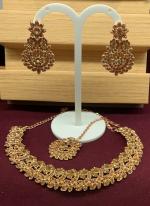 Gold Plated Ethnic Diamond Studded Necklace Set